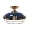 Hello Honey® 13" Wide Caged Dome Metal Semi-Flush Mount Ceiling Light